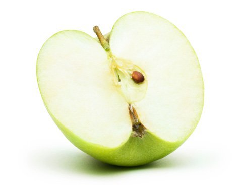 half a sliced apple